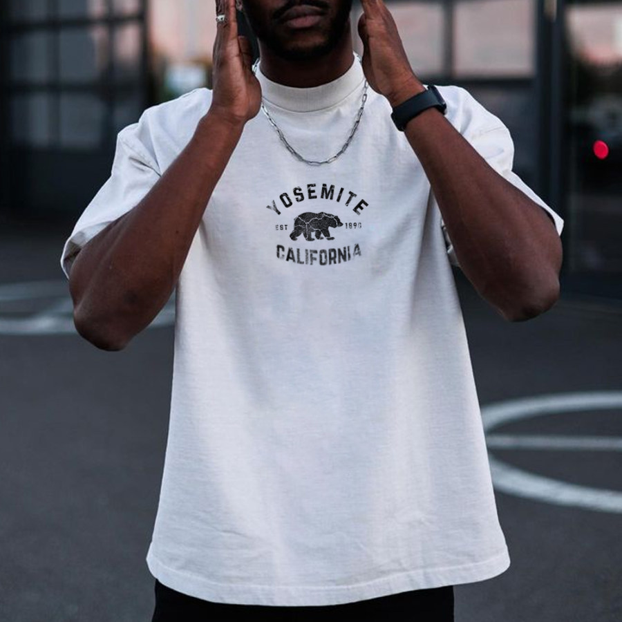 

Men's Fashion California Print Oversized Comfort T-Shirt