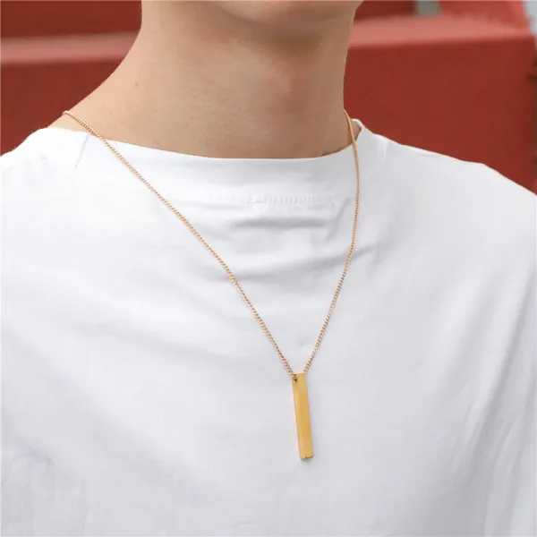 Hip Hop Geometrische Edelstahl-Anhänger-Halskette - Faciway.com 
