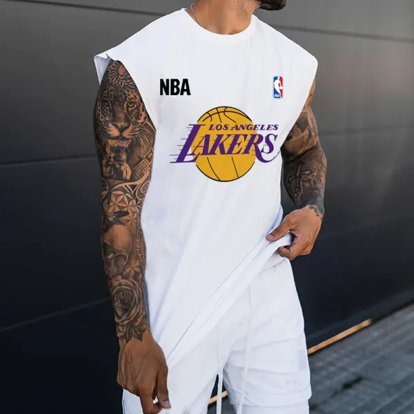 Men's Lakers Nba Print Casual Sports Vest - Faciway.com 