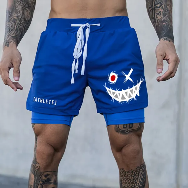 Men's Smiley Shorts Performance Shorts - Menilyshop.com 