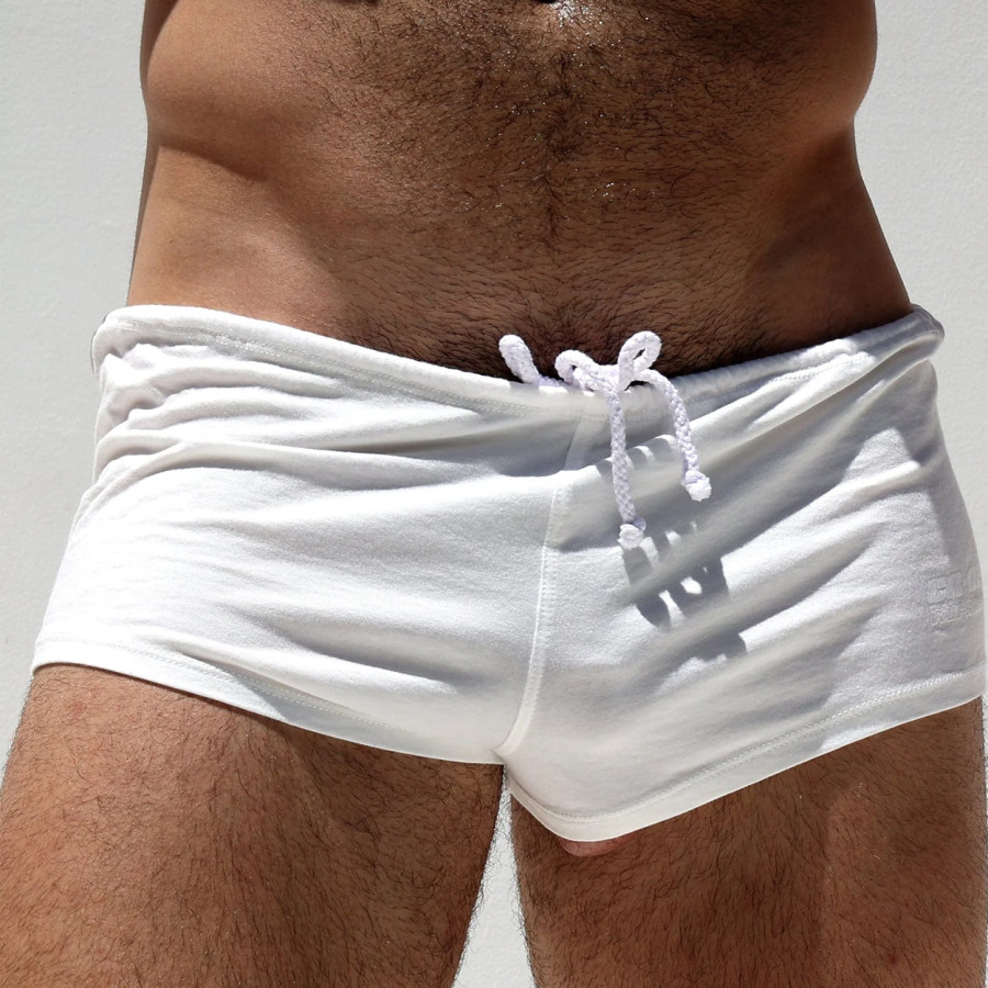 

Men's Plain Casual Sexy Boxer Swim Trunks