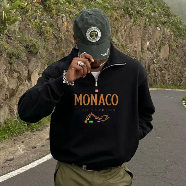 Unisex Oversized Vintage Monaco Monte Carlo Track Polo Sweatshirt - Faciway.com 