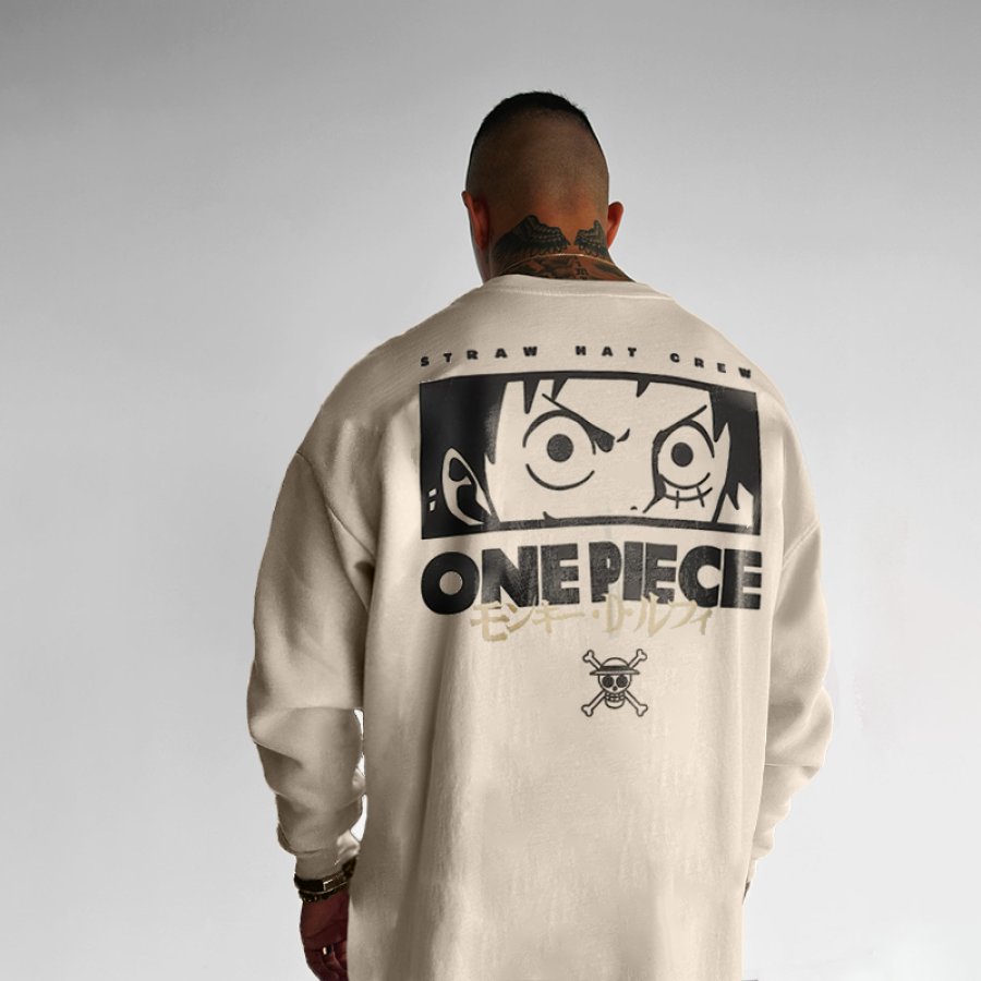 

Übergroßes Unisex-Sweatshirt „One Piece“ Mit Rundhalsausschnitt