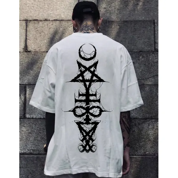 Satan Spell Totem Wizard Print T-shirt - Suystarshop.com 