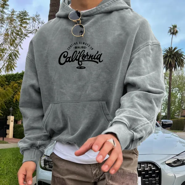 Vintage Unisex California Print Hoodie Sweatshirt - Faciway.com 