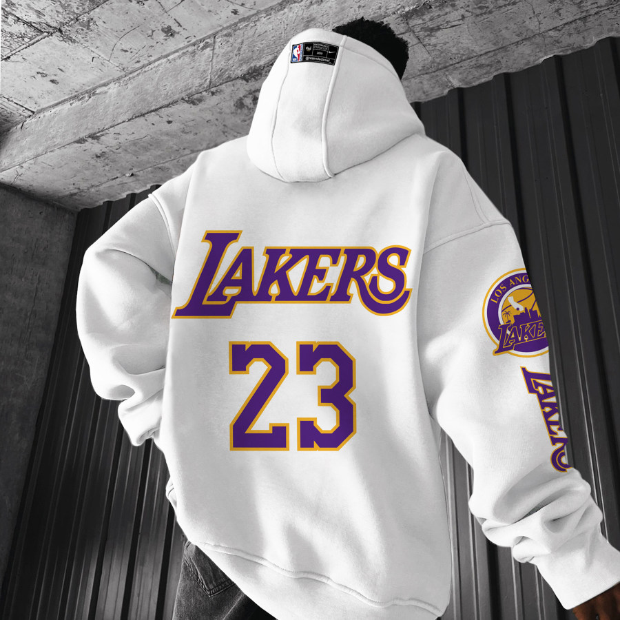 

Oversized Comfortable Casual NBA Lakers Hooded Sweatshirt Pullover