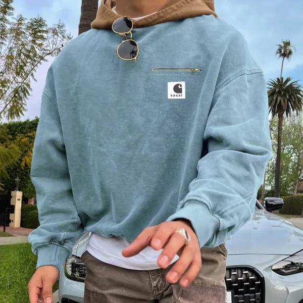 Unisex Retro Sacai X Carhartt Wip Hoodie - Cotosen.com