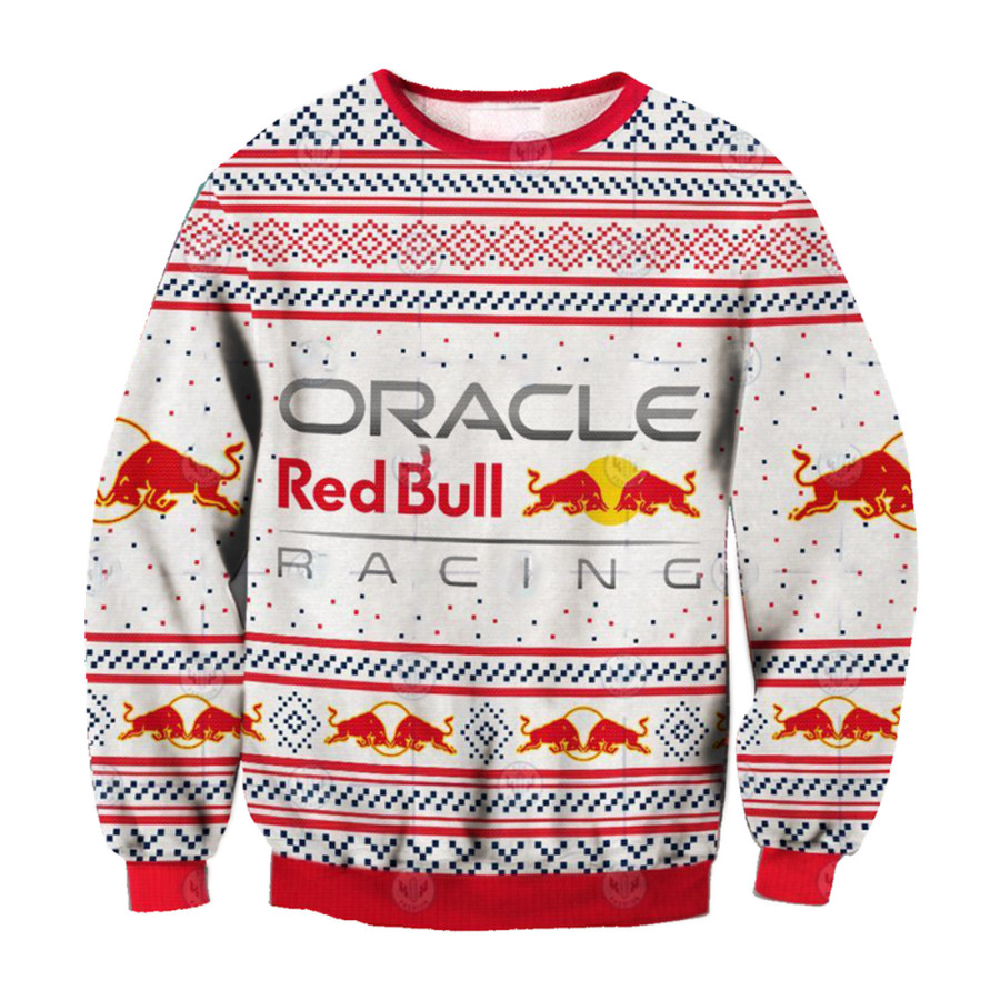 

Suéter Navideño Feo Con Estampado De Carreras De Fórmula 1 De Red Bull FI Unisex