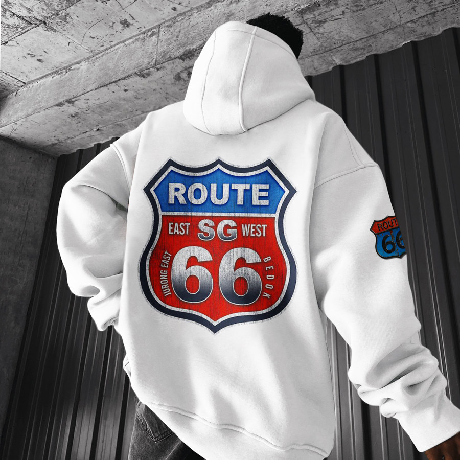 

Felpa Con Cappuccio Oversize Della Route 66 Degli Stati Uniti