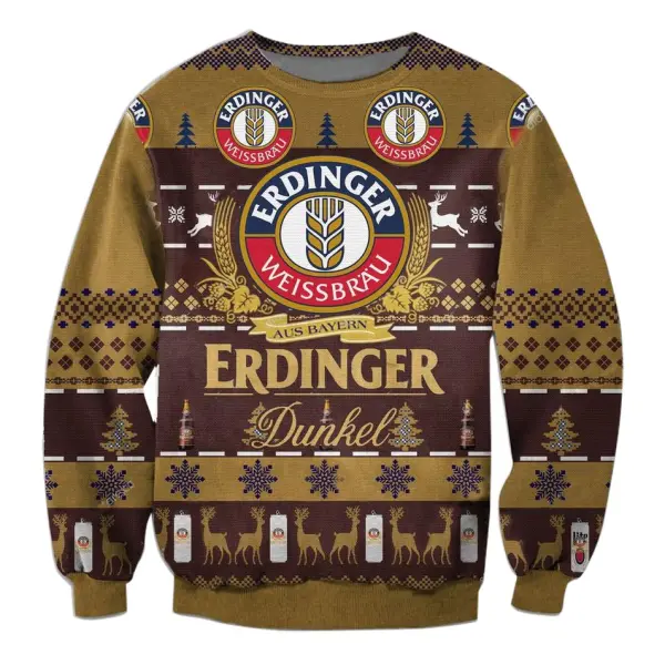 Men's Erdinger Weissbier 3D Print Ugly Christmas Sweatshirt - Cotosen.com