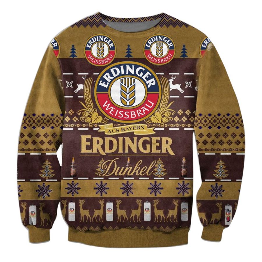 

Мужской свитшот Erdinger Weissbier с 3D-принтом Ugly Christmas