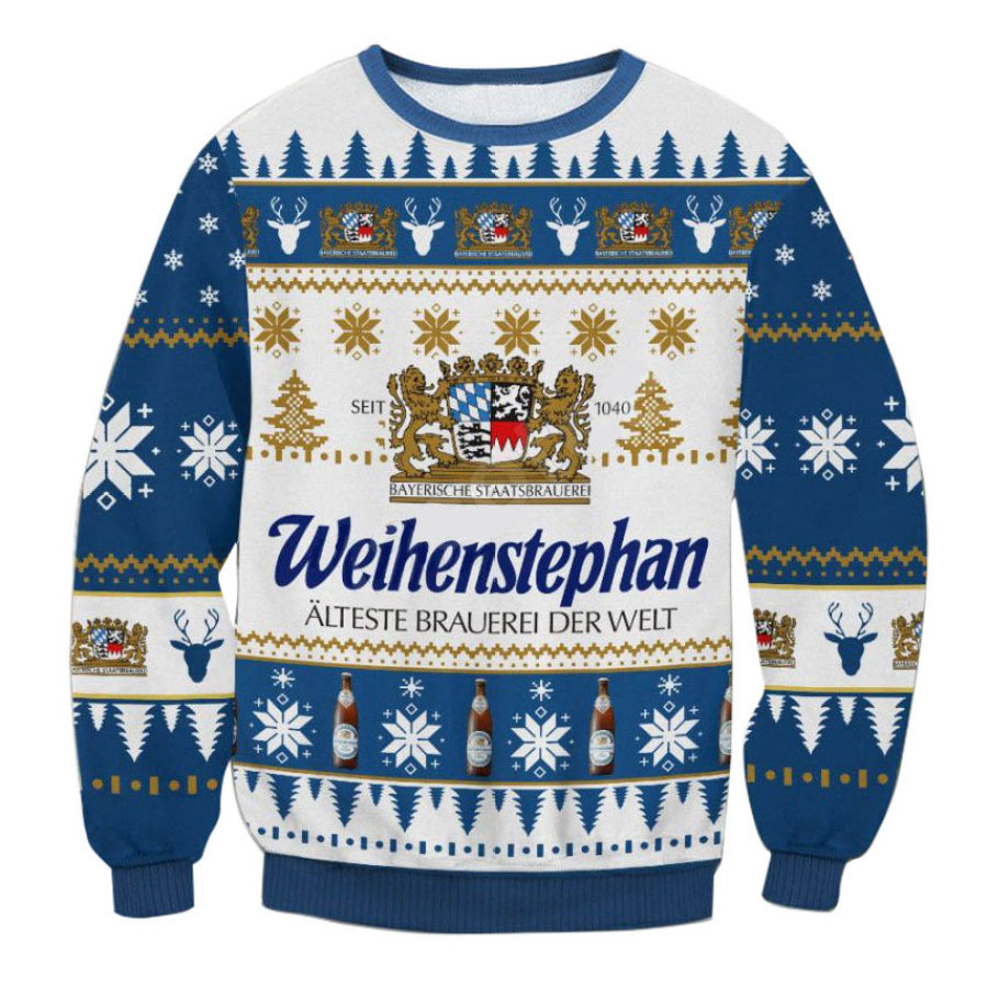 

Sudadera Navideña Fea Con Estampado 3D De Cerveza Weihenstephan Hefe Weissbier Para Hombre
