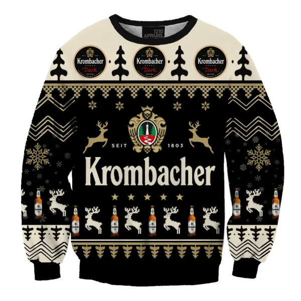 Unisex Krombacher Pils Lager Weizen Germany Beer 3D Printed Christmas Sweater - Cotosen.com
