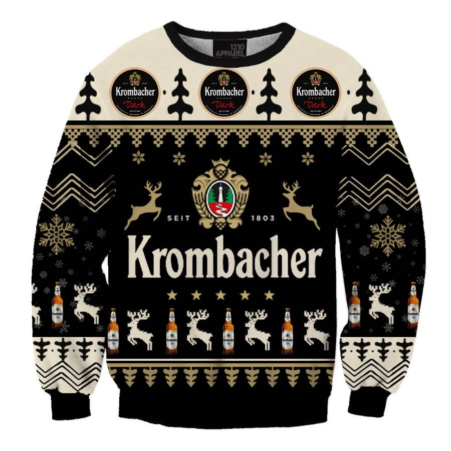 

Suéter De Navidad Unisex Con Estampado 3D De Cerveza Krombacher Pils Lager Weizen Alemania
