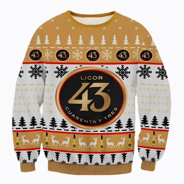 Men's 43 Mini Beer 3D Print Ugly Christmas Sweatshirt - Cotosen.com