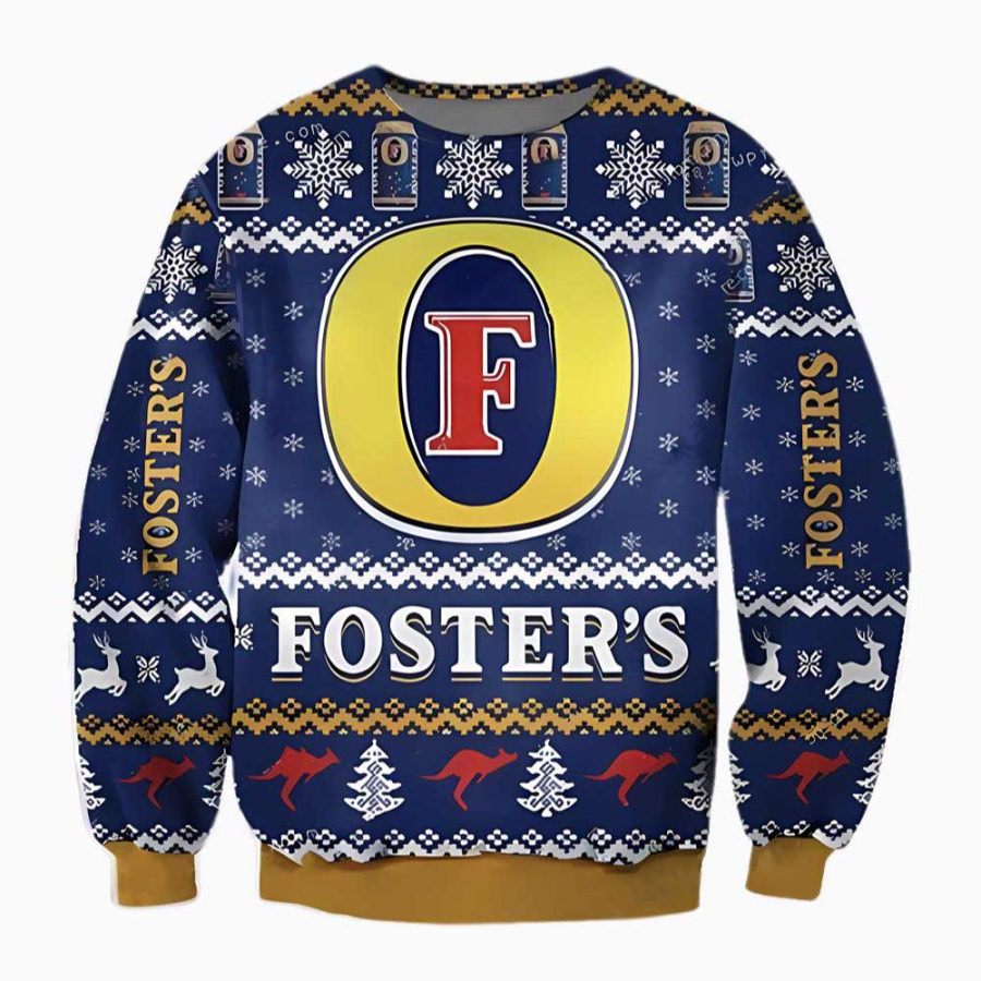 

Sweat-shirt De Noël Moche Imprimé 3D Fosters Beer Pour Hommes