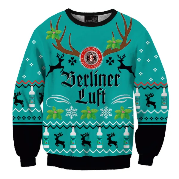 Unisex Berliner Luft Mint Liqueur 3D Printed Christmas Sweatshirt - Cotosen.com
