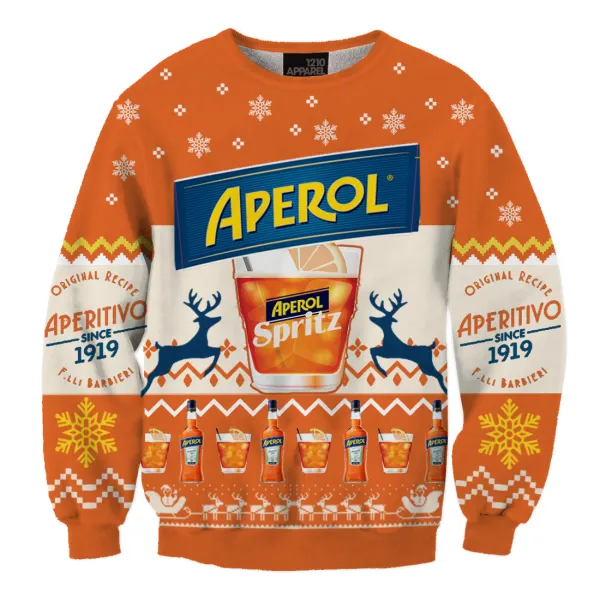 Unisex Aperol Spritz Fun 3D Printed Christmas Sweatshirt - Cotosen.com