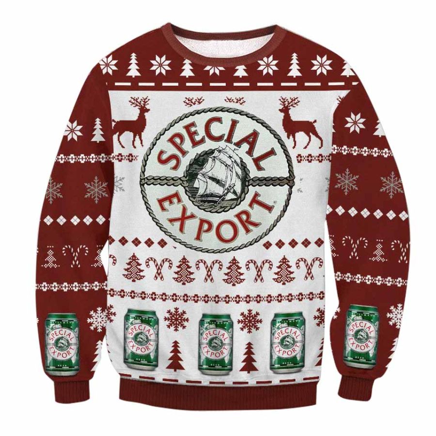 

Sudadera Navideña Fea Con Estampado 3D De Cerveza De Exportación Especial Para Hombre