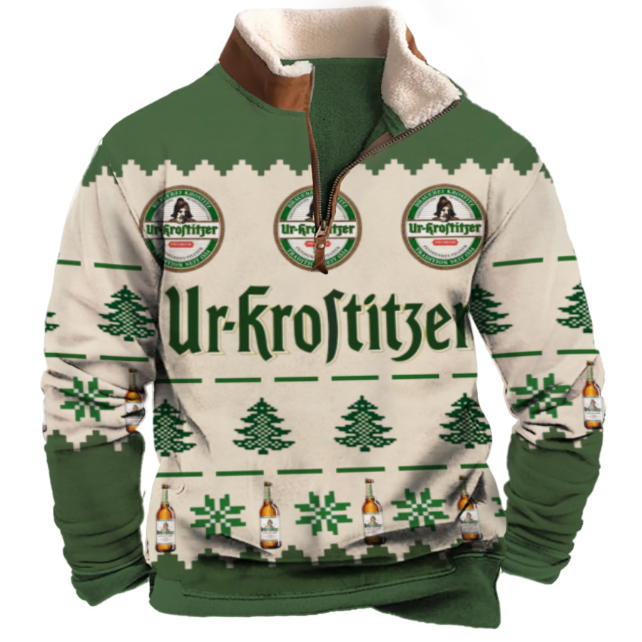 

Sudadera Navideña Unisex Con Estampado 3D Y Cuello Con Cremallera De 1/4 Ur-Krostitzer