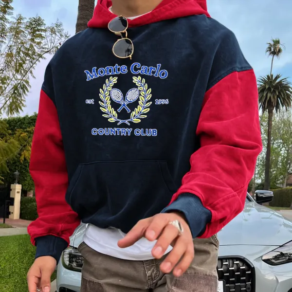 Vintage Unisex Monte Carlo Country Club Kapuzenpullover - Faciway.com 