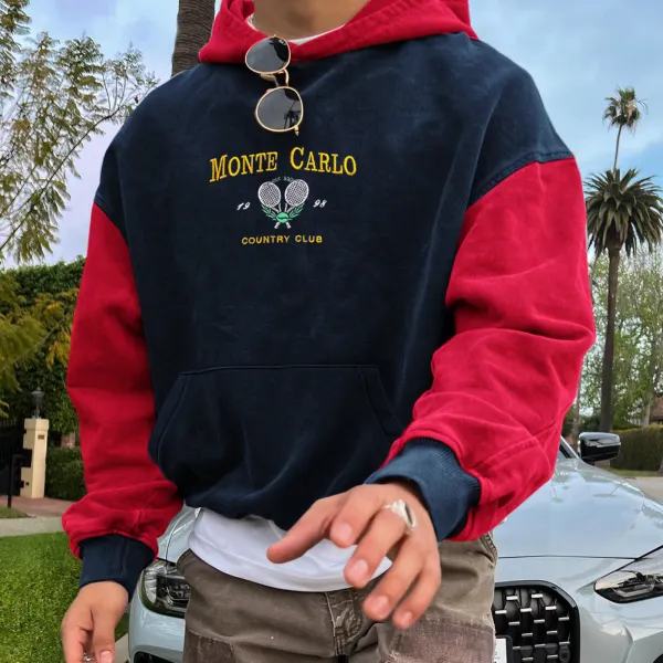 Vintage Unisex Monte Carlo Country Club Hoodie Sweatshirt - Faciway.com 