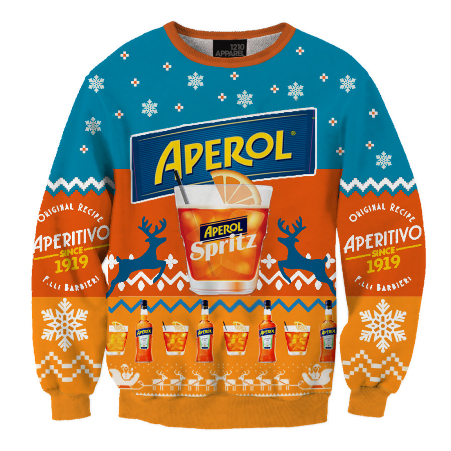 

Sweat-shirt De Noël Unisexe Aperol Spritz Orange Fun Imprimé En 3D