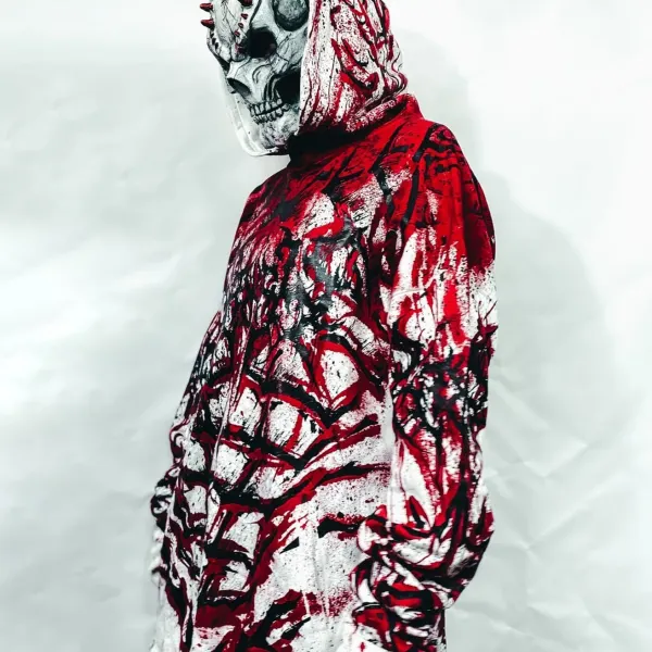 Evil Ghost Bloody Unicorn Armor Grand Sweat-shirt Imprimé - Faciway.com 