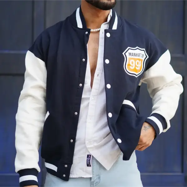 Lässige Baseballjacke Mit Unisex-Buchstaben - Faciway.com 