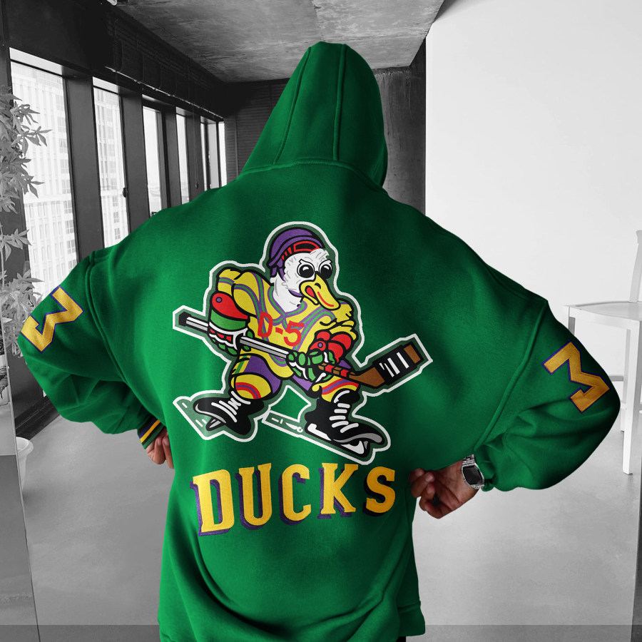 

Übergroßer Lässiger Mighty Ducks-Hoodie Für Herren