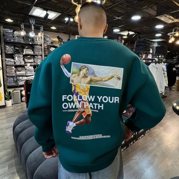 Unisex Basketball Print Oversized Sweatshirt - Faciway.com 