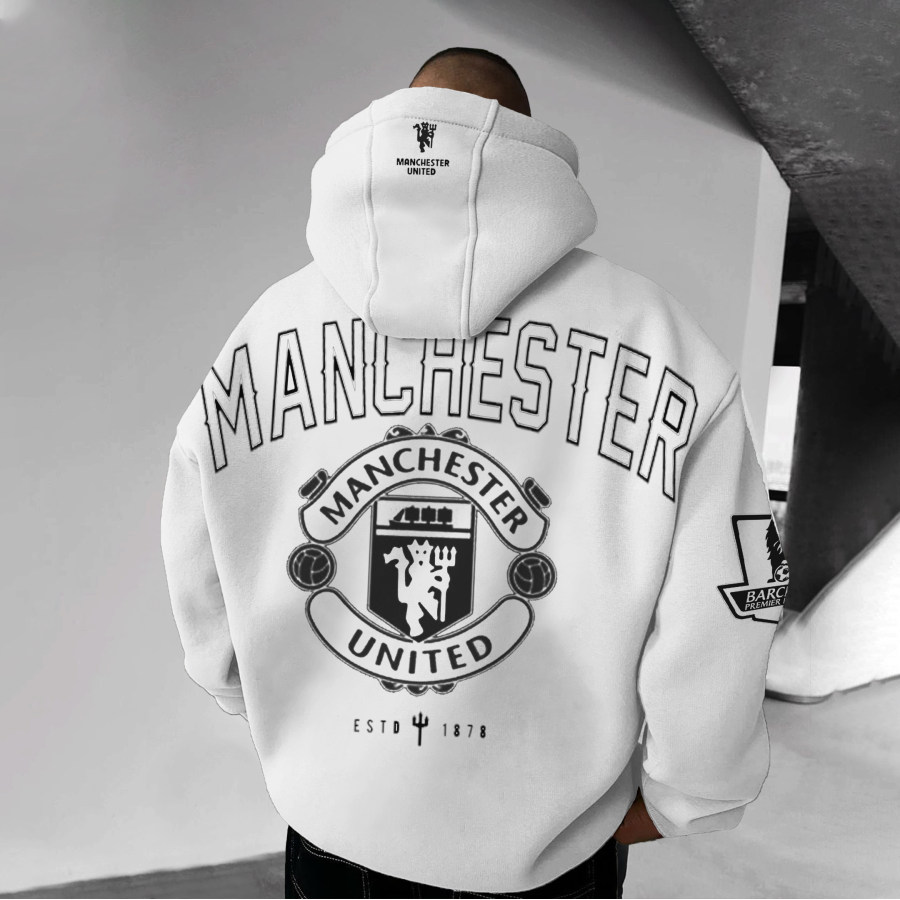 

Sweat à Capuche Unisexe Surdimensionné Avec Logo Et Lettres MUFC De La Premier League