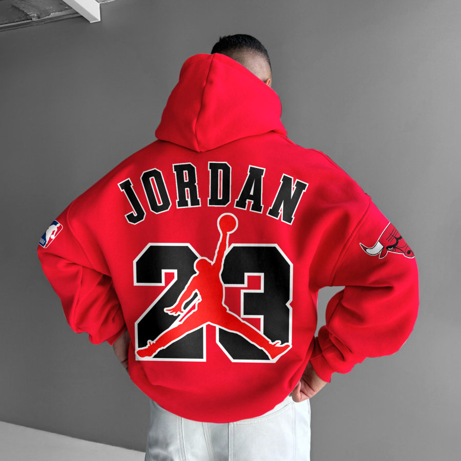 

Sudadera Con Capucha Extragrande Con Estampado De Baloncesto Estilo Callejero Chicago 23