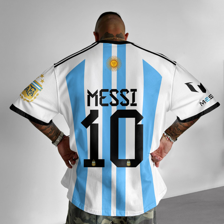 

Unisex-Übergröße-Messi-T-Shirt