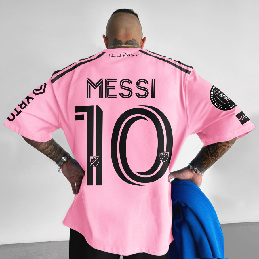 

Unisex-Übergröße-Messi-T-Shirt