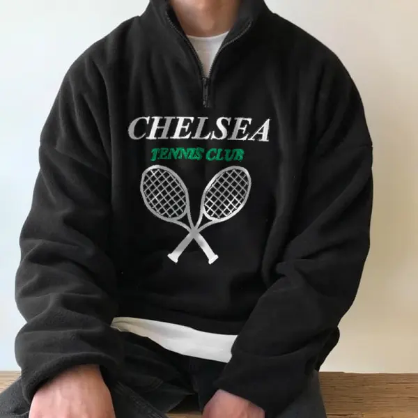 Vintage Tennis Club Fleece Sweatshirt - Faciway.com 