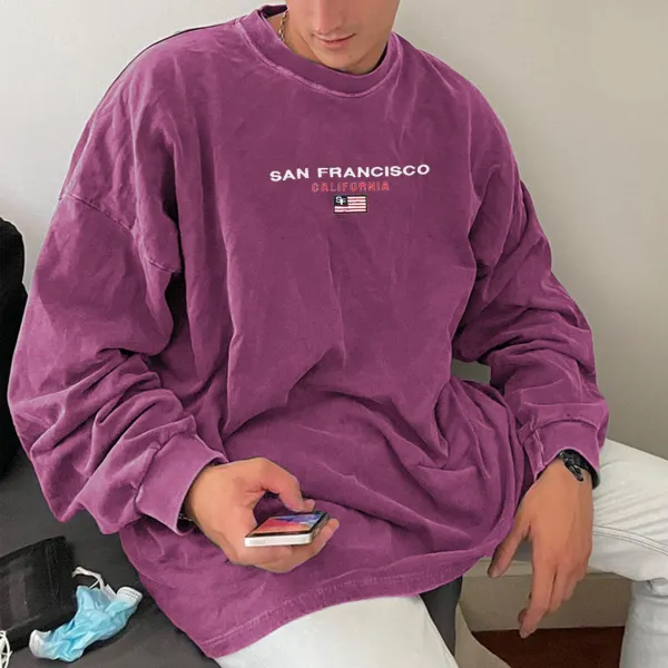 Unisex Vintage übergroßes San Francisco Pullover Shirt - Faciway.com 