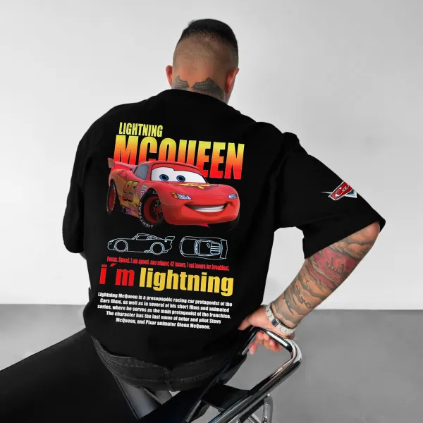Oversize Sports Car Lightning McQueen T-shirt - Ootdyouth.com 