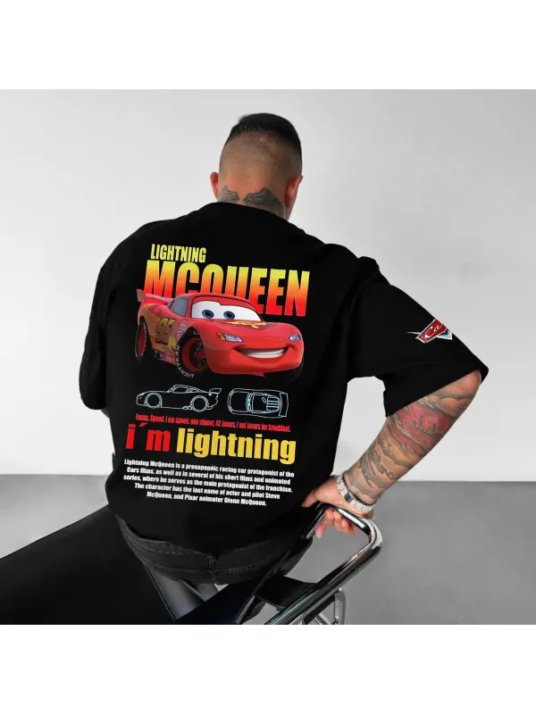 Oversize Sports Car Lightning McQueen T-shirt - Valiantlive.com 