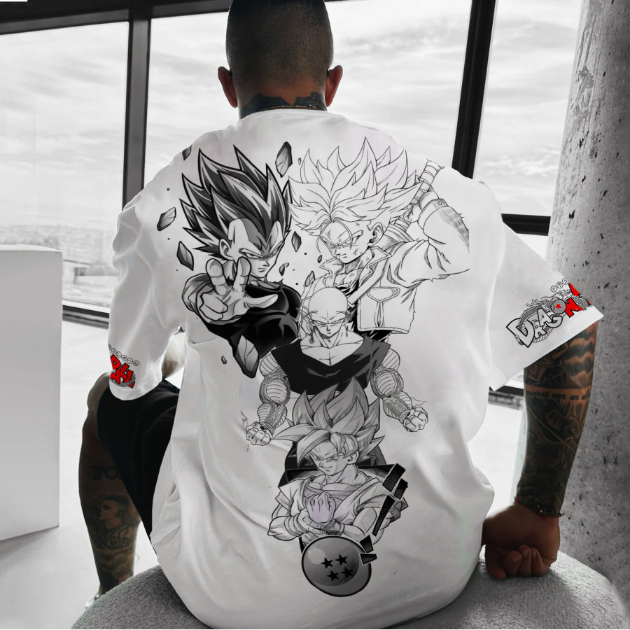 

Camiseta Unisex De Gran Tamaño Con Estampado De Anime DBZ