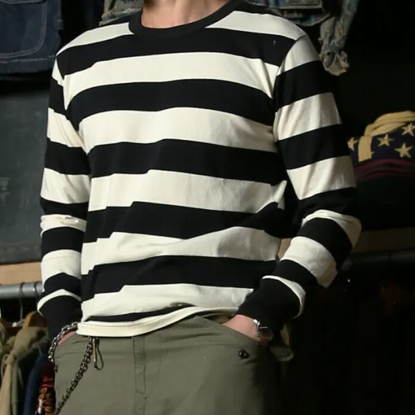 NON STOCK Prison Stripe Long Sleeve T-shirt - Senttea.chimpone.com 