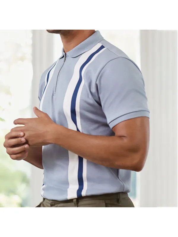 Contrast stripes polo shirt - Plazabery.chimpone.com 