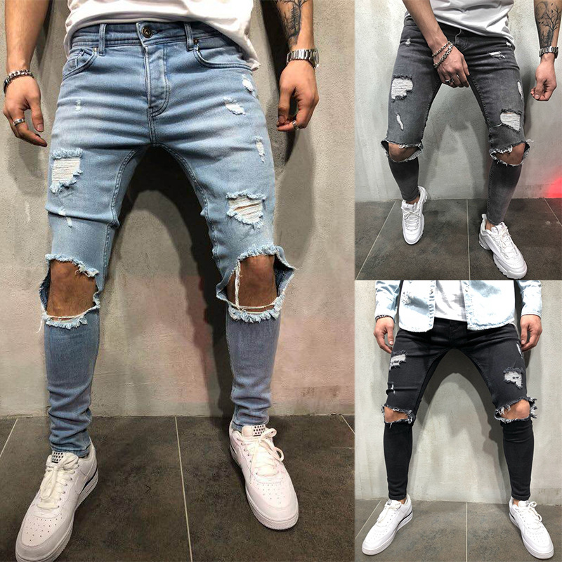 High Quality Broken Hole With Stretch Cowboy Pants
