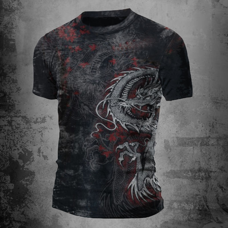 Holy Dragon Printed Fashion Chic Tactical T-shirt