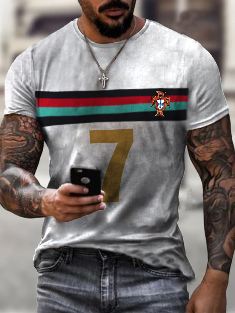 Mens Portuguese Football Team No 7 Printed T-Shirt