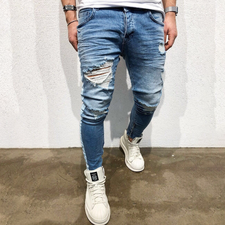 Beggar Jeans With Small Feet With Zipper