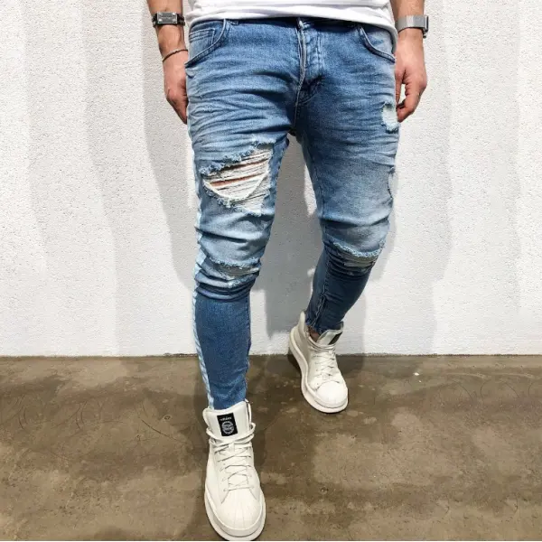 Beggar Jeans With Small Feet With Zipper - Yiyistories.com 