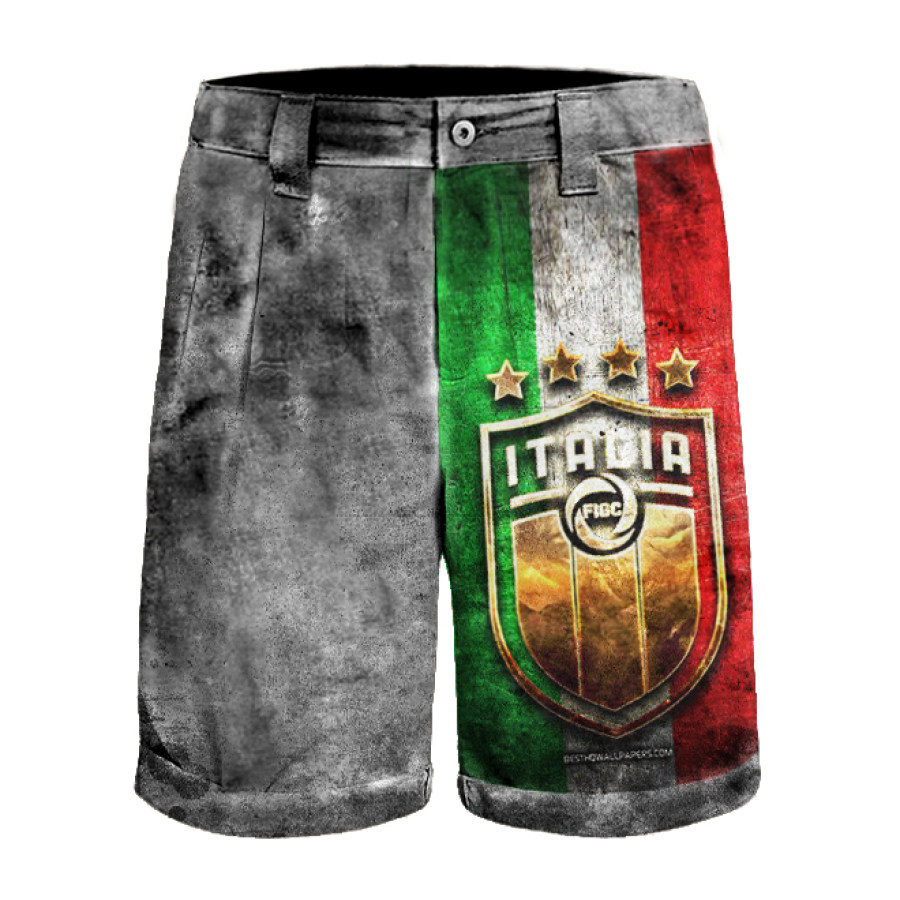 

Mens Italian Football Team Printed Outdoor Combat Casual Shorts