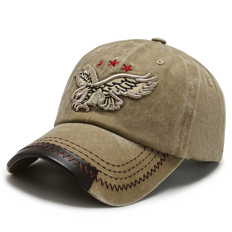 Freedom Eagle Retro Washed Chic Embroidered Sun Hat