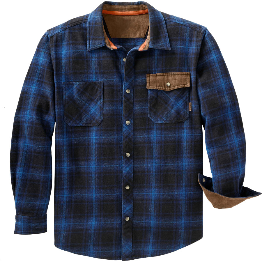 

Men's Retro Check Thick Woven Shirt